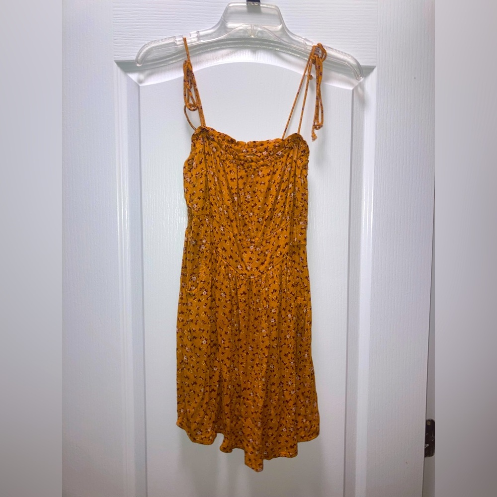 Orange floral sun dress